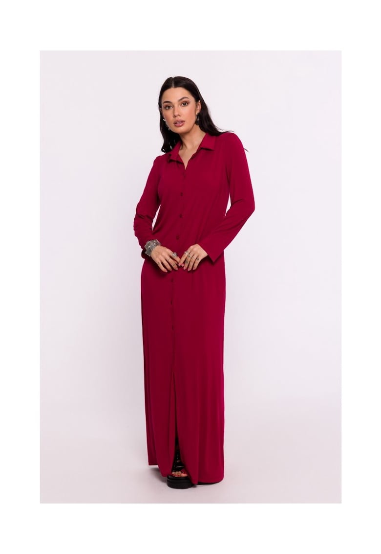 Rochie dama - maxi din vascoza cu suprapunere - Poliester - Albastru