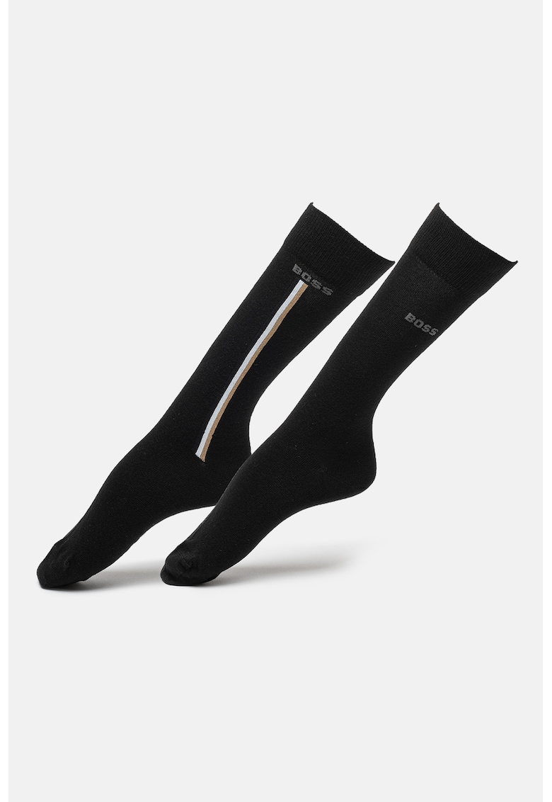 Set de sosete lungi - 2 perechi - Negru/Bej