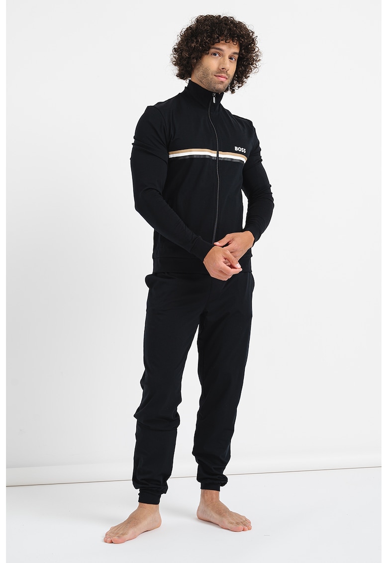 Pijama din amestec de bumbac cu detaliu logo