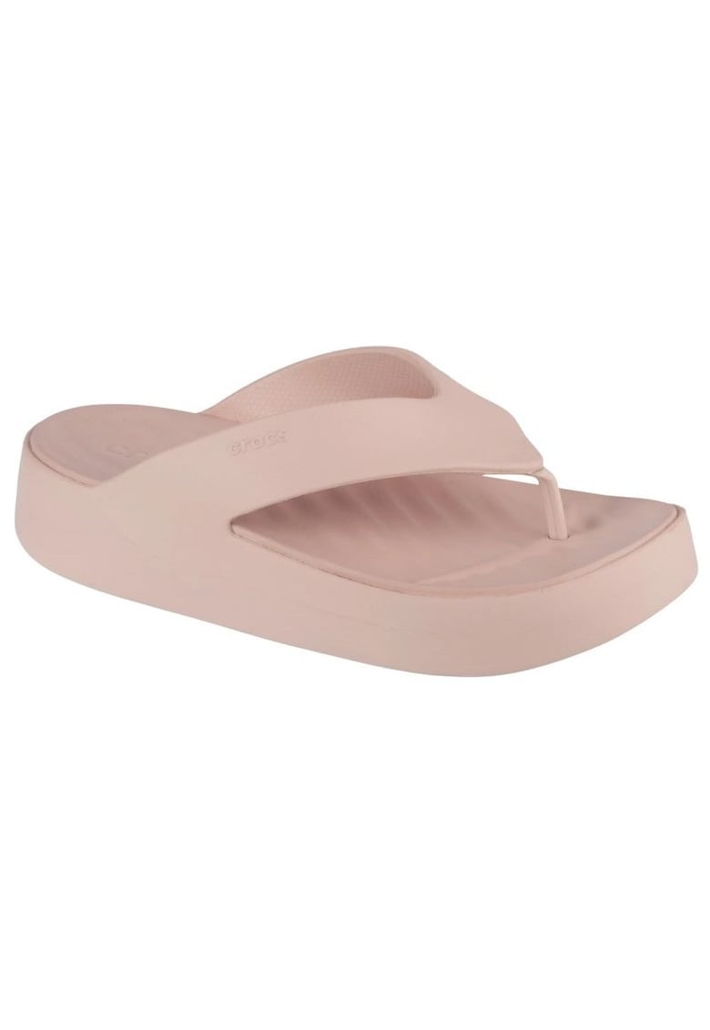 Papuci flip-flop flatform cu logo Getaway - Nude rose