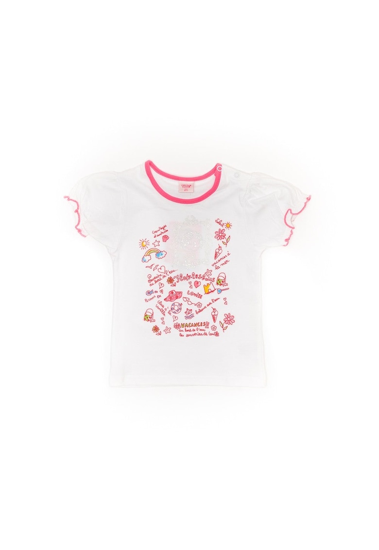 Tricou - fete -JTJM1206G - Galben - Alb
