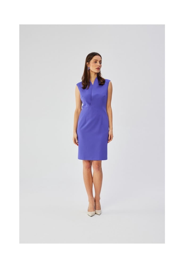 Rochie cu decolteu fin suprapus - violet -