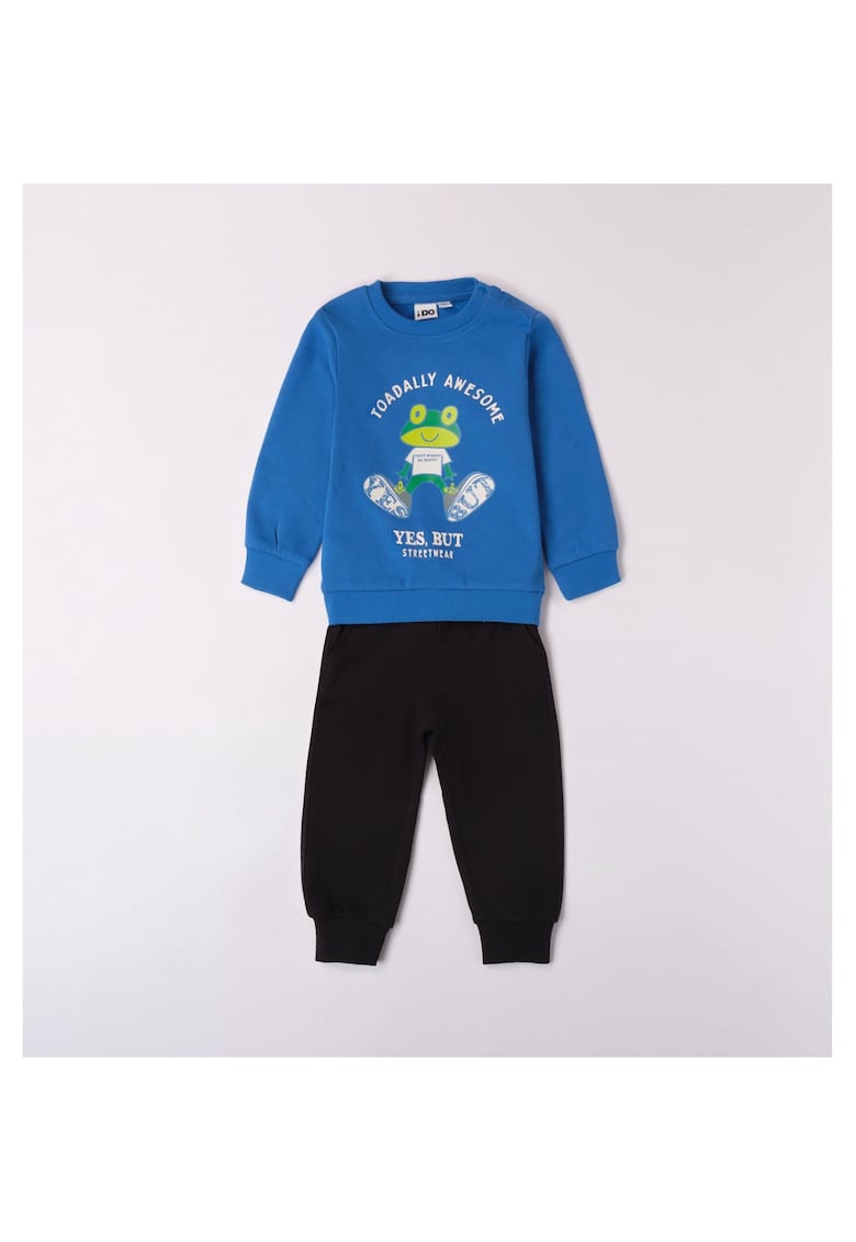 Compleu bluza fllece si pantaloni pentru baieti - 4.7513 - Alb/Verde/Negru/Albastru