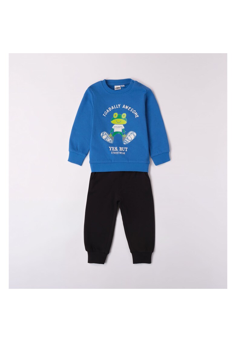 Compleu bluza fllece si pantaloni pentru baieti - 4.7513 - Alb/Verde/Negru/Albastru