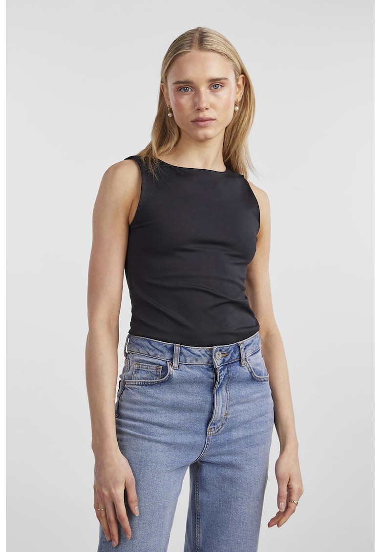 Top uni slim fit - Negru