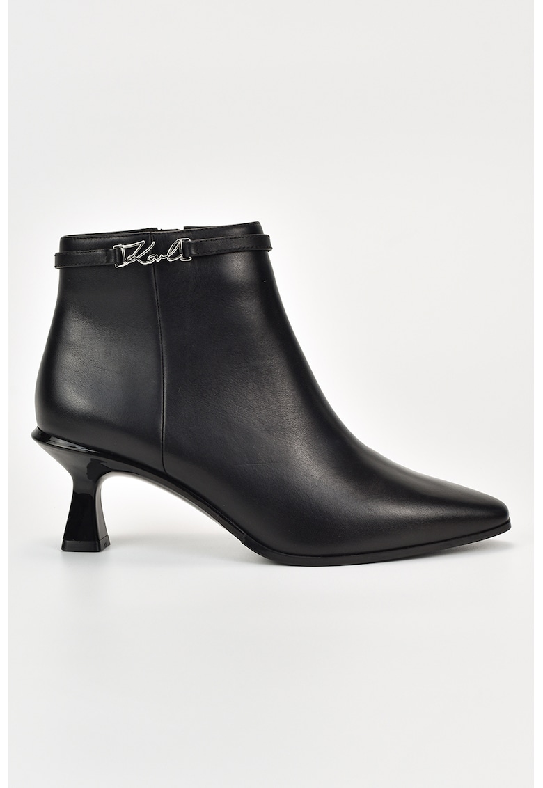 Botine din piele cu varf ascutit Panache