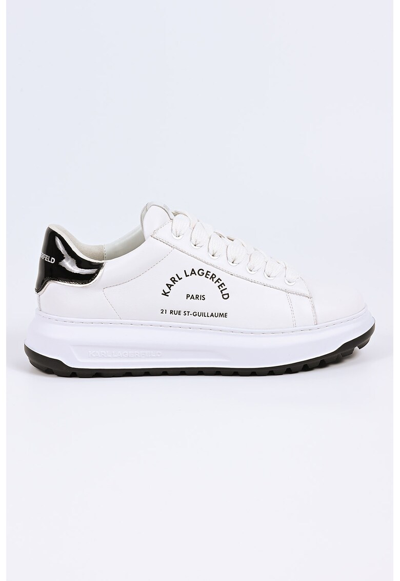 Pantofi sport cu garnitura din piele ecologica si detalii logo - Negru/Alb murdar