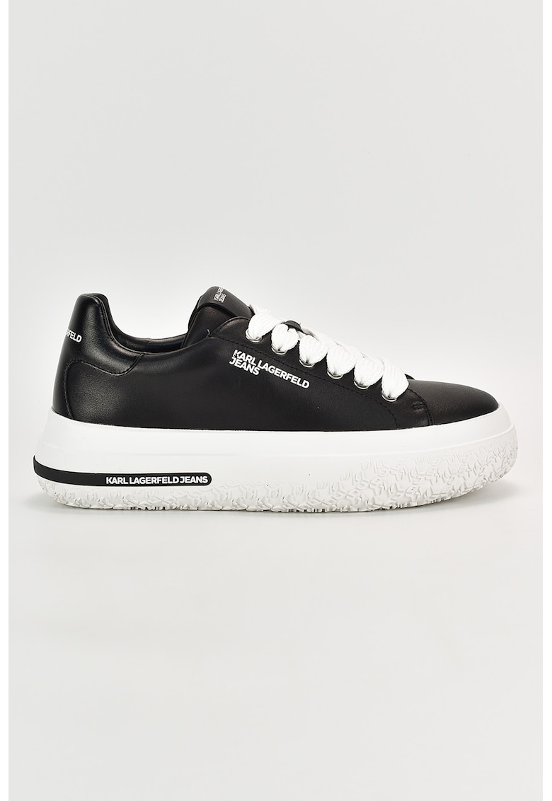 Pantofi sport low cut din piele - Negru