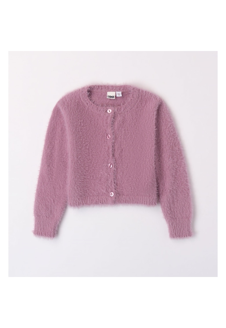 Cardigan pufos cu nasturi pentru fetite - I Do - 4.7546 - Mov