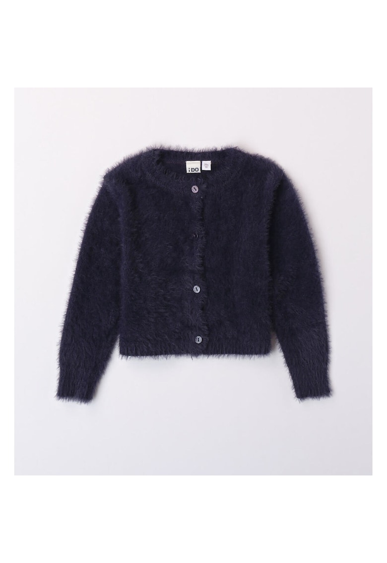 Cardigan pufos cu nasturi pentru fetite - I Do - 4.7546 - Bleumarin