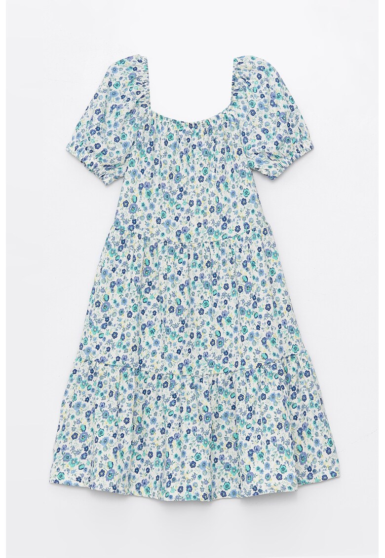 Rochie plisata cu imprimeu floral