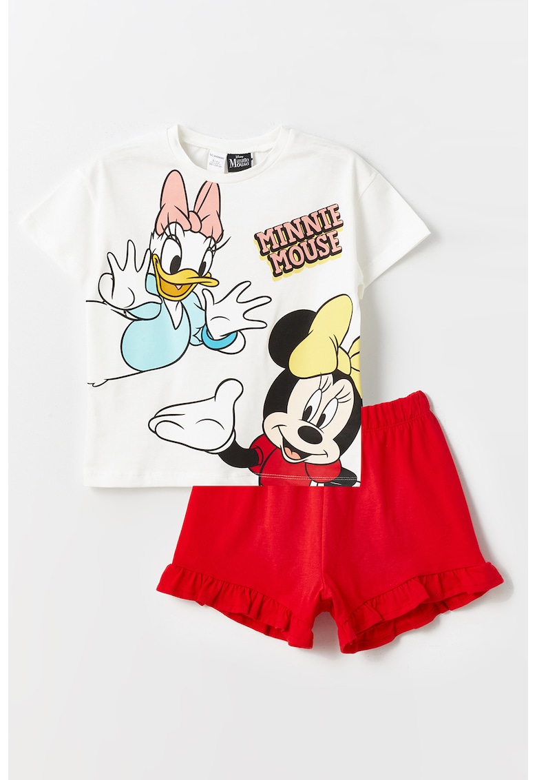 Set de pantaloni scurti si tricou cu imprimeu cu desene