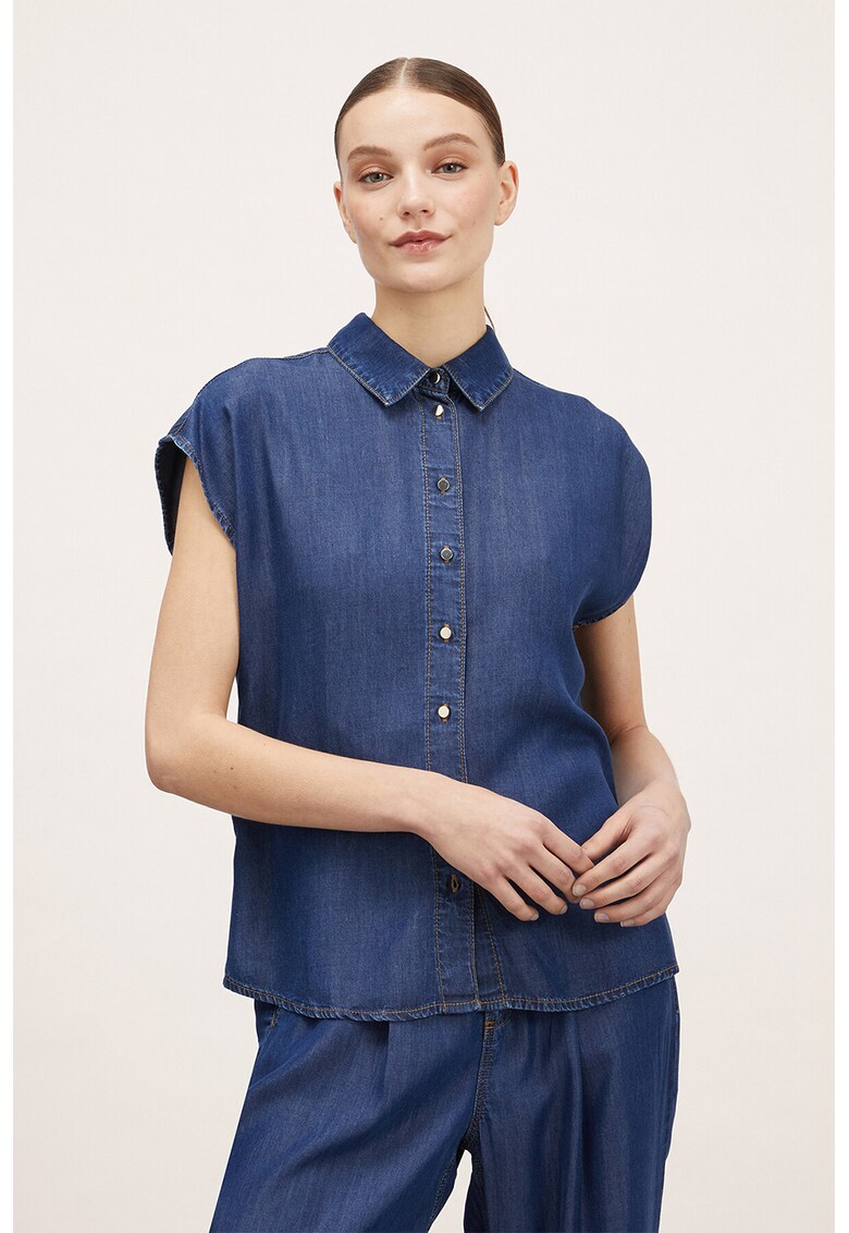 Camasa de denim cu maneci scurte