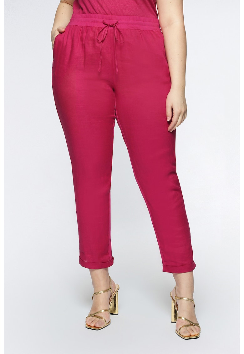 Pantaloni crop cu snur