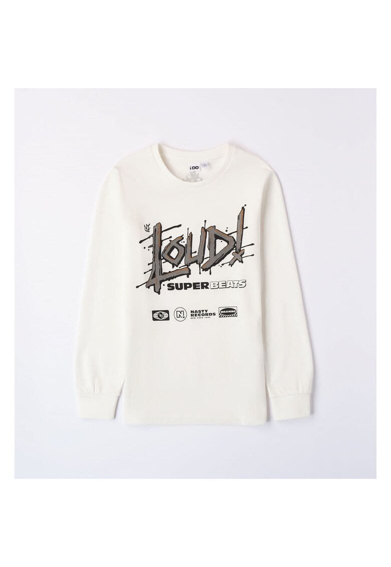 Bluza cu imprimeu pentru baiat - 4.7694 - Alb/Negru/Maro/Gri