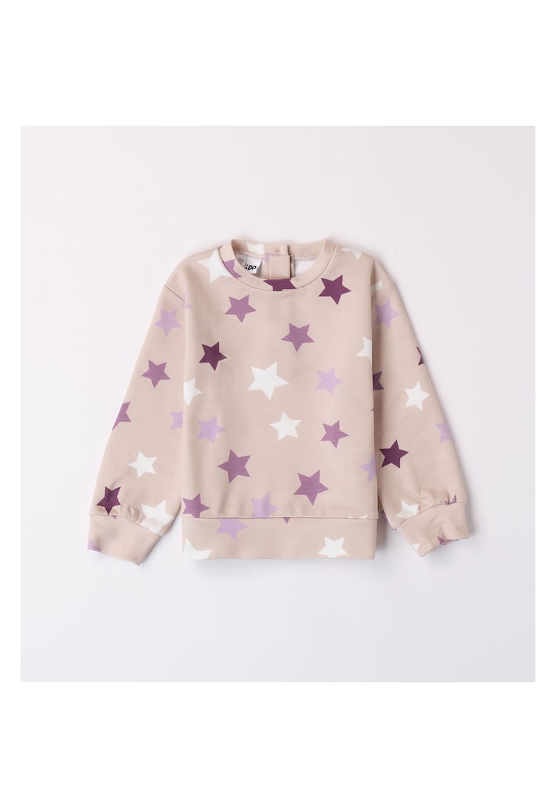 Bluza cu imprimeu pentru fetite - 4.7585 - Bej/Mov - Alb/Bej/Mov