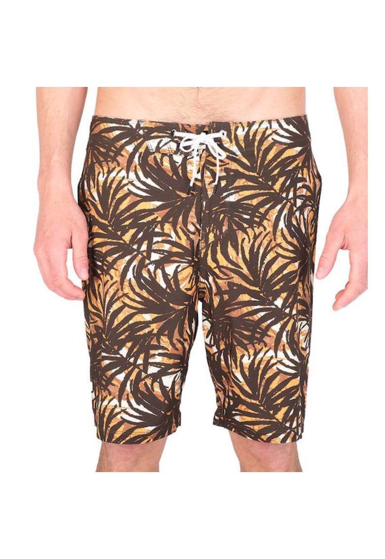 Pantaloni scurti de inot kaki - material elastic - cu buzunar cu fermoar - set de vara -