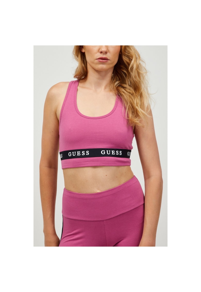 Bustiera sport dama - Top - Banda Logo - Roz - S Roz
