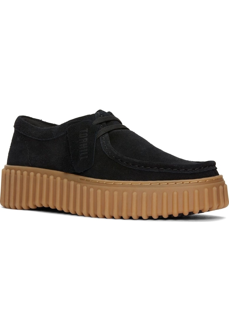 Clarks Mocasini de piele intoarsa Torhill - Negru