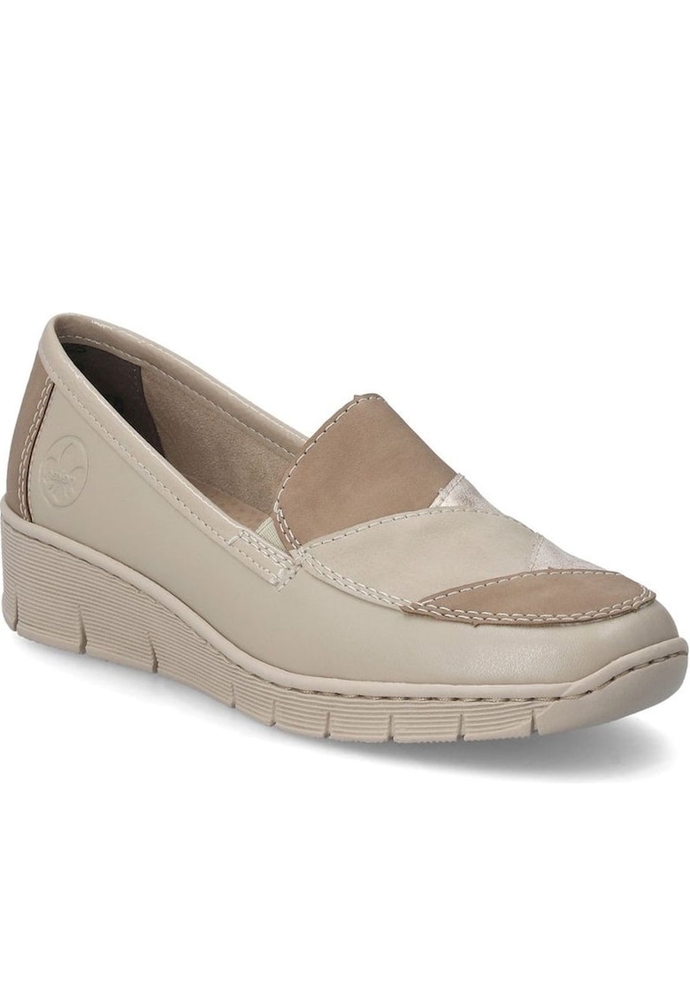 Mocasini dama  din piele naturala bej