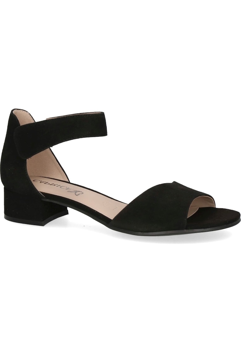 Sandale dama piele naturala - casual - toc jos - negru - Negru