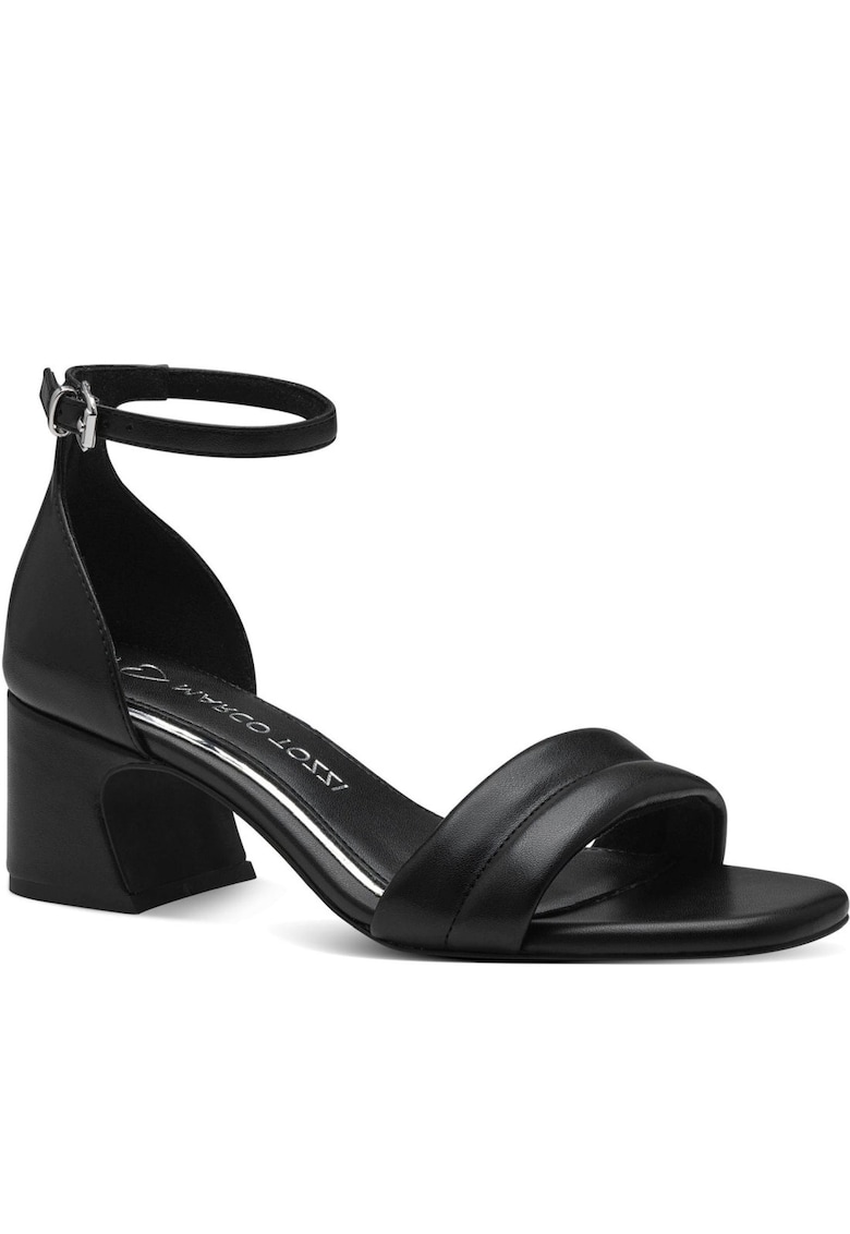 Sandale cu toc - Textil/Sintetic - Negru - Negru