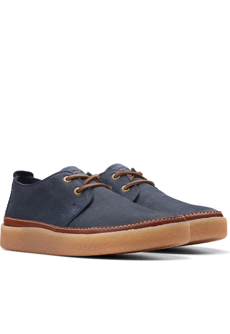 Tenisi barbati piele intoarsa - casual cu platforma - albastru