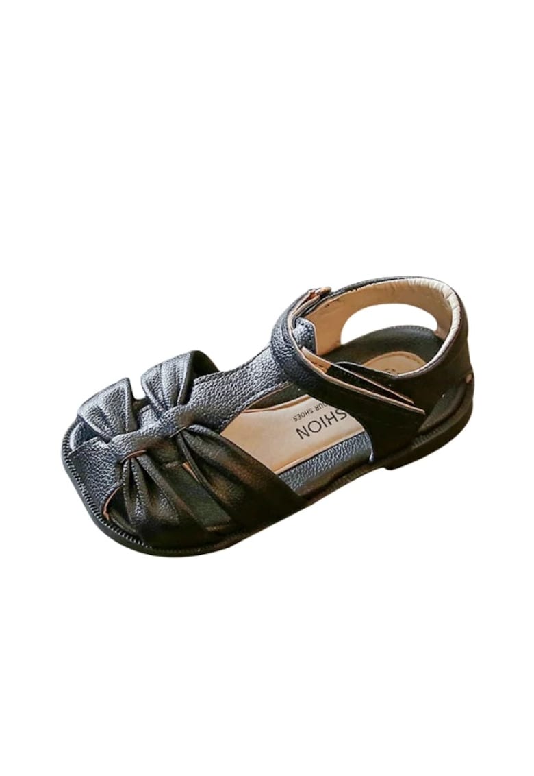 Sandale Model Arya - Uni - Casual - Piele ecologica - Fete - Negru