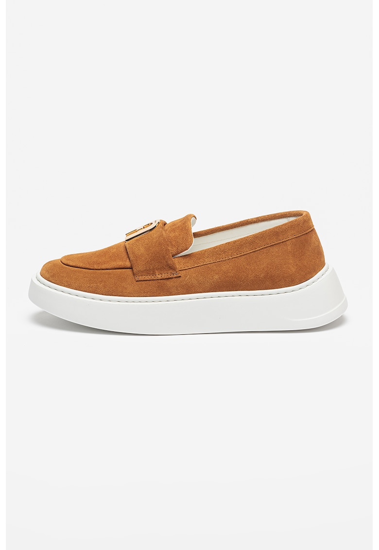 Pantofi loafer de piele intoarsa