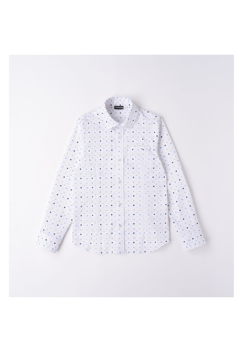 Camasa cu buline pentru baiat - Sarabanda - 0.6314 - Alb/Bleu - Alb/Multicolor/Albastru