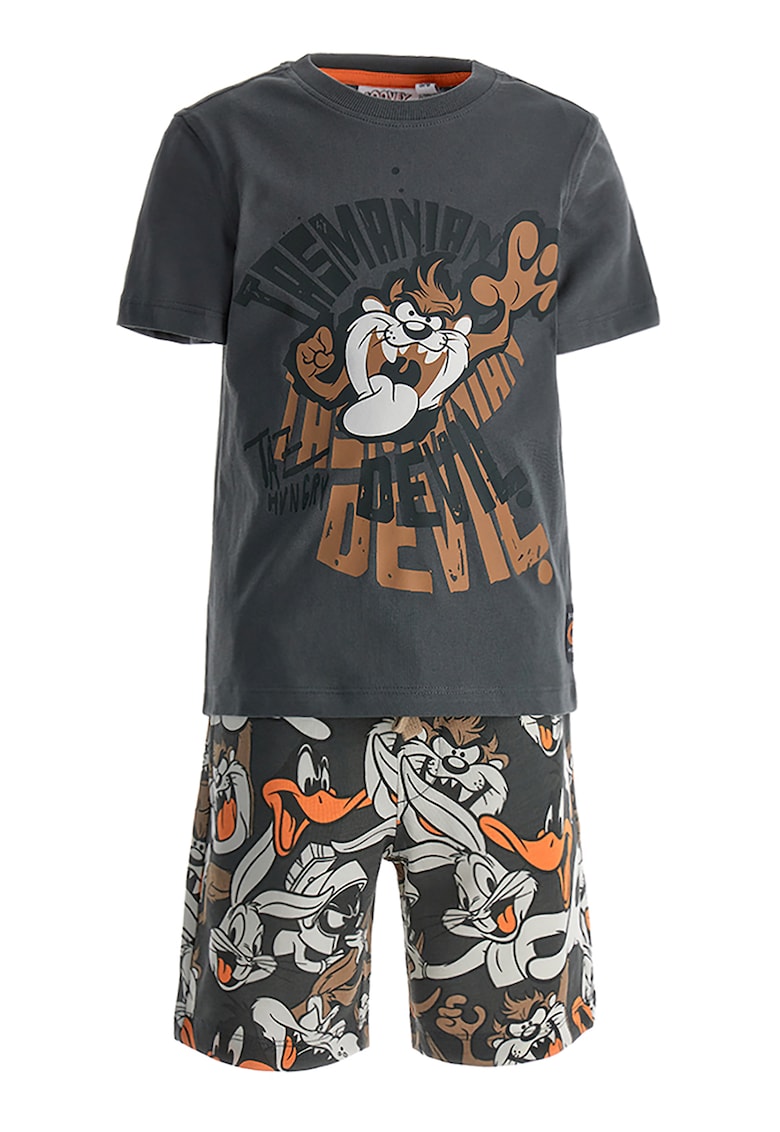 Set de tricou si pantaloni scurti cu imprimeu Looney Tunes Set de tricou si pantaloni scurti cu imprimeu Looney Tunes