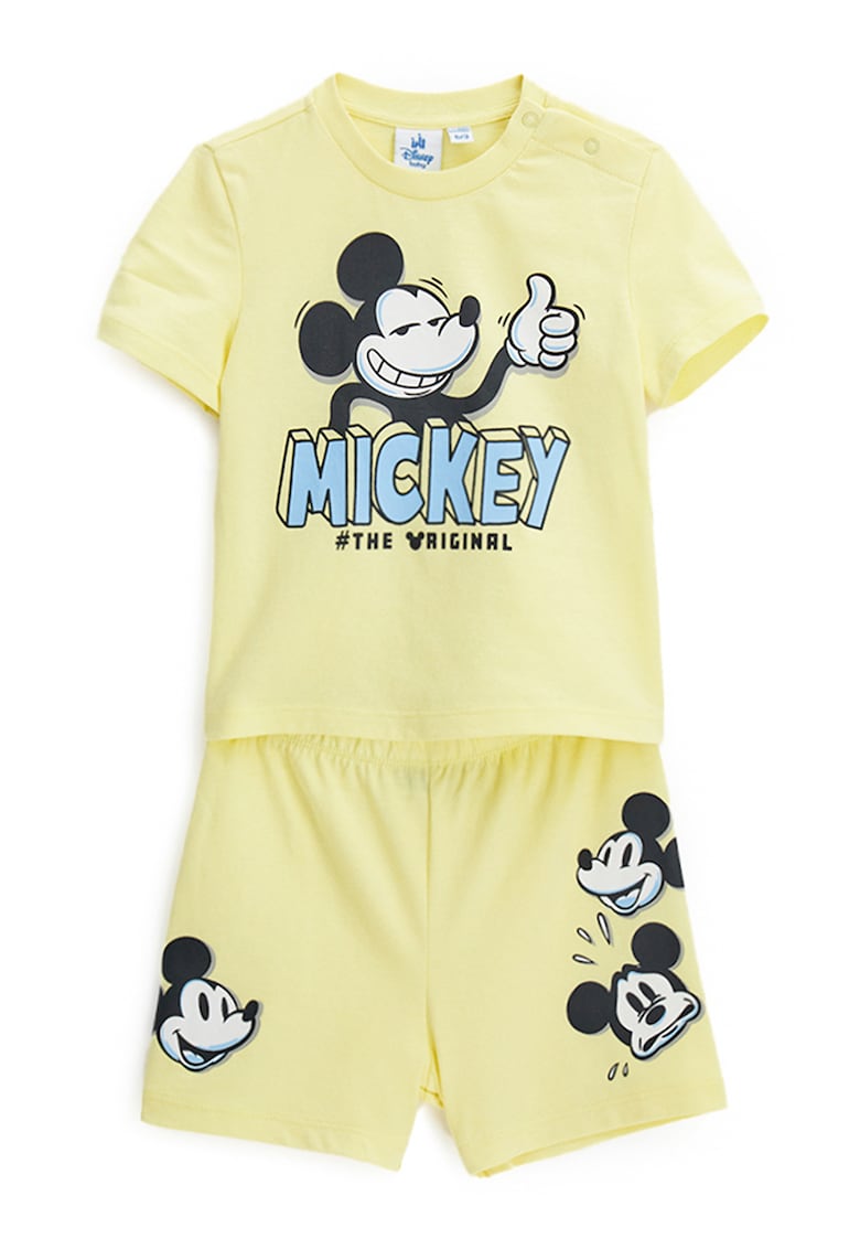 Pijama de bumbac cu imprimeu Mickey Mouse