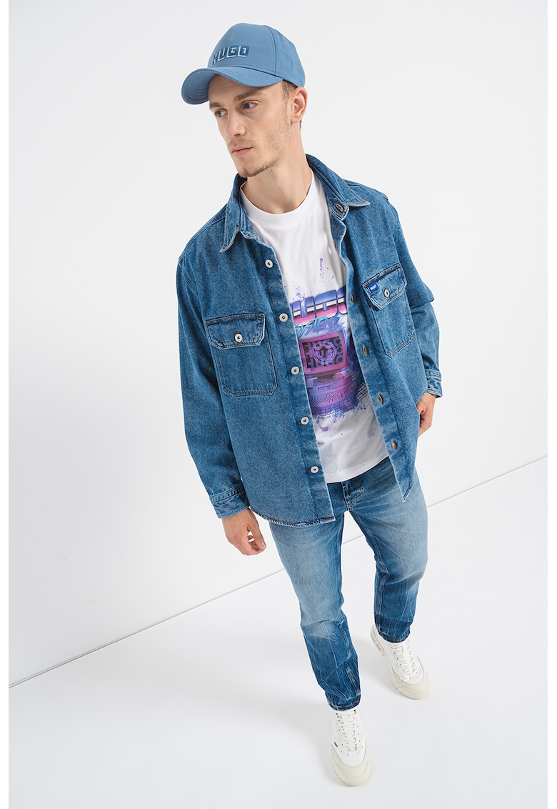 Camasa din denim cu buzunare cu clapa Ebolt