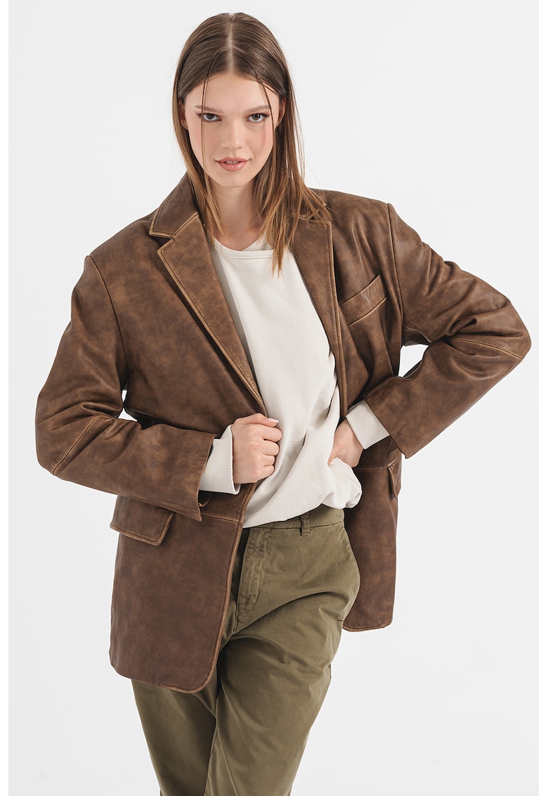 Jacheta de piele Lasabella - Caramel