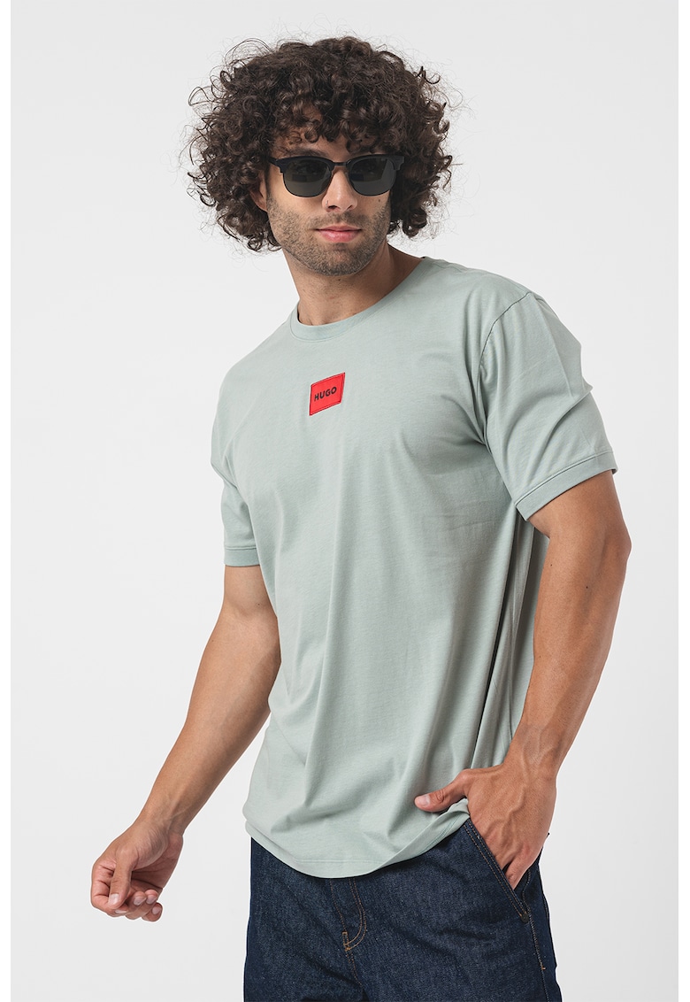 Tricou din bumbac cu aplicatie logo Diragolino