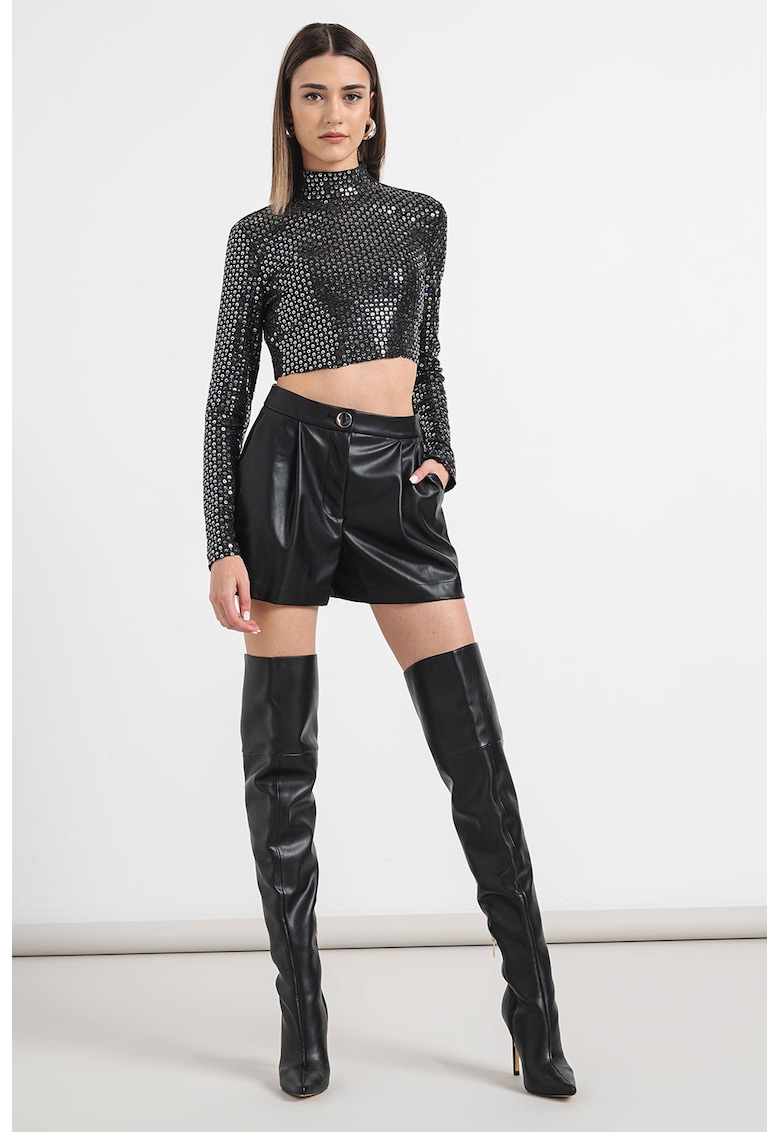 Pantaloni scurti de piele ecologica