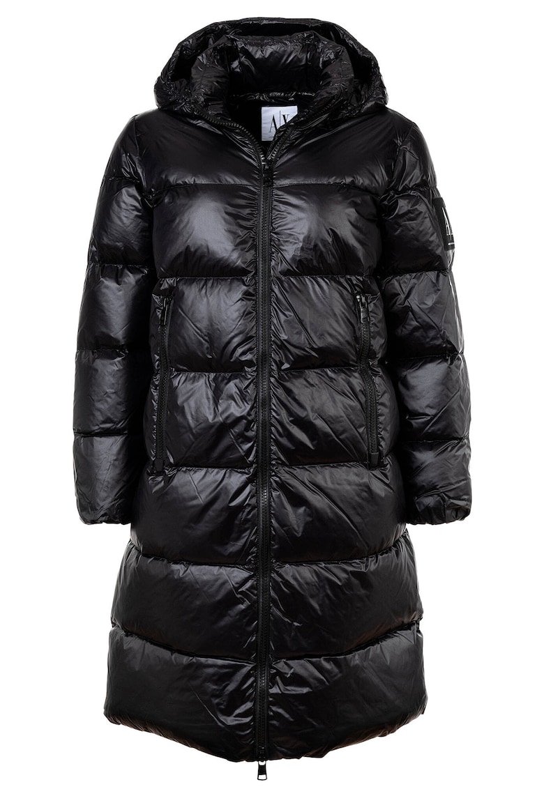 Geaca lunga cu vatelina si fermoar