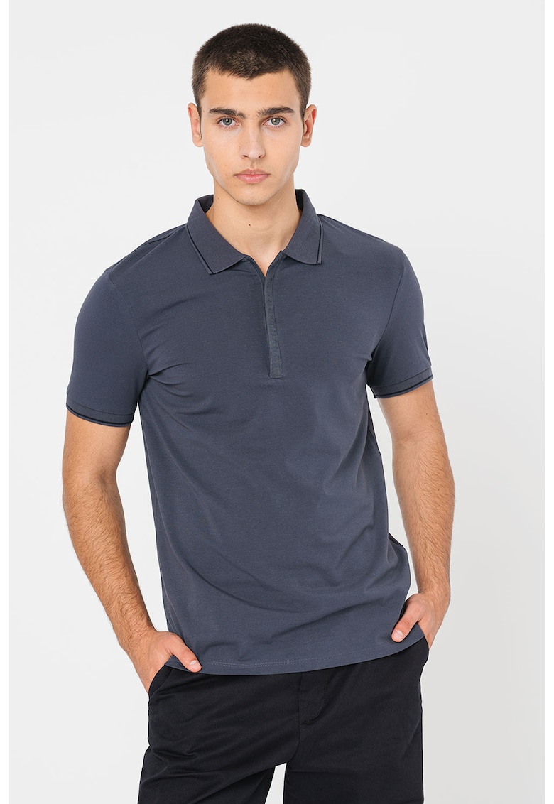 Tricou polo cu garnituri contrastante