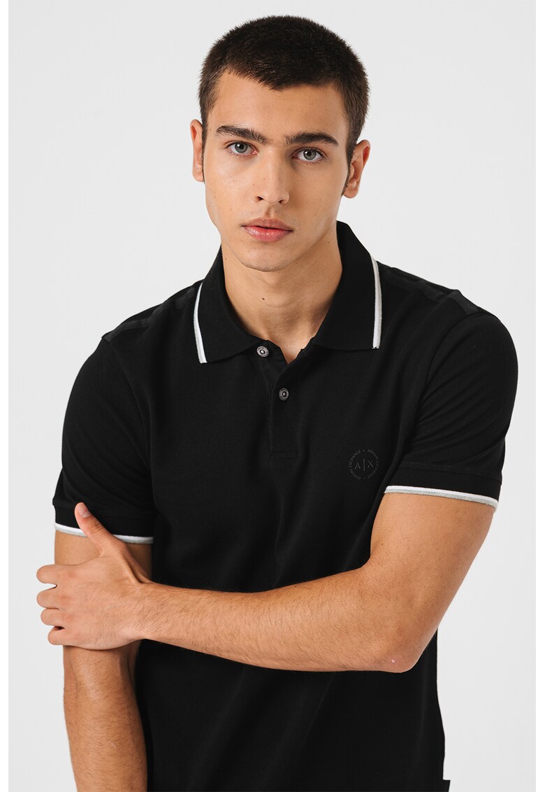 Tricou polo slim fit din bumbac