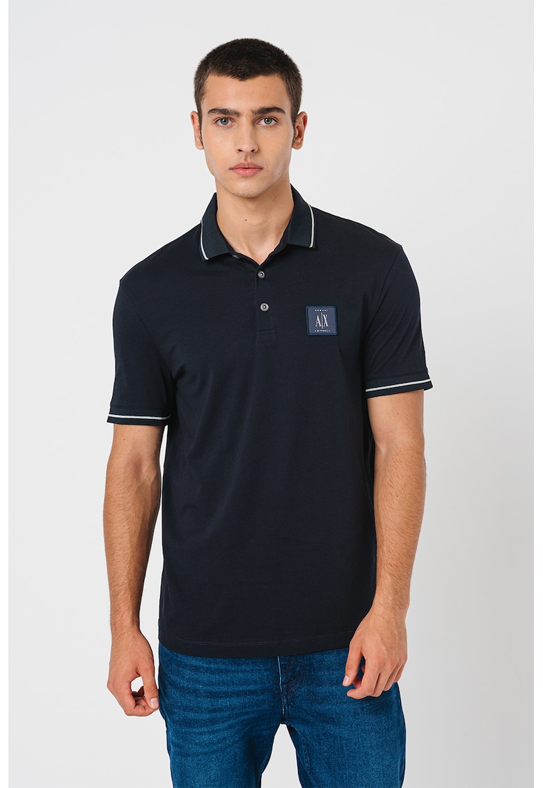 Tricou de bumbac cu logo pe piept