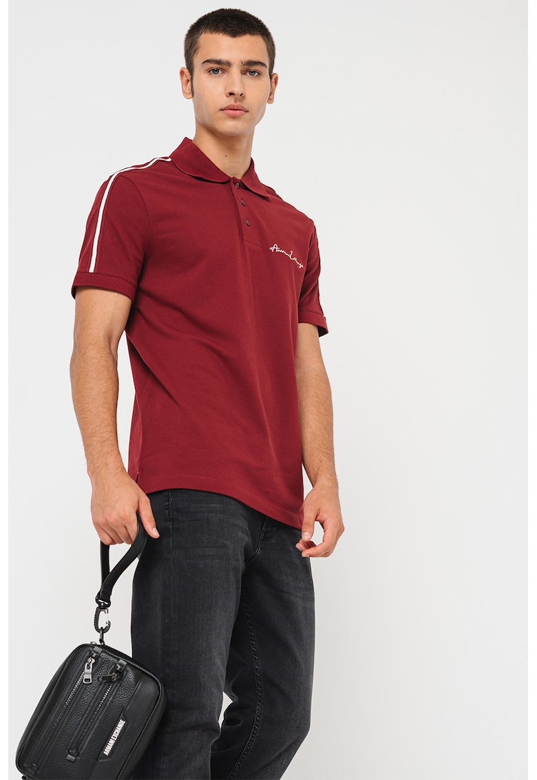 Tricou polo din amestec de bumbac cu logo