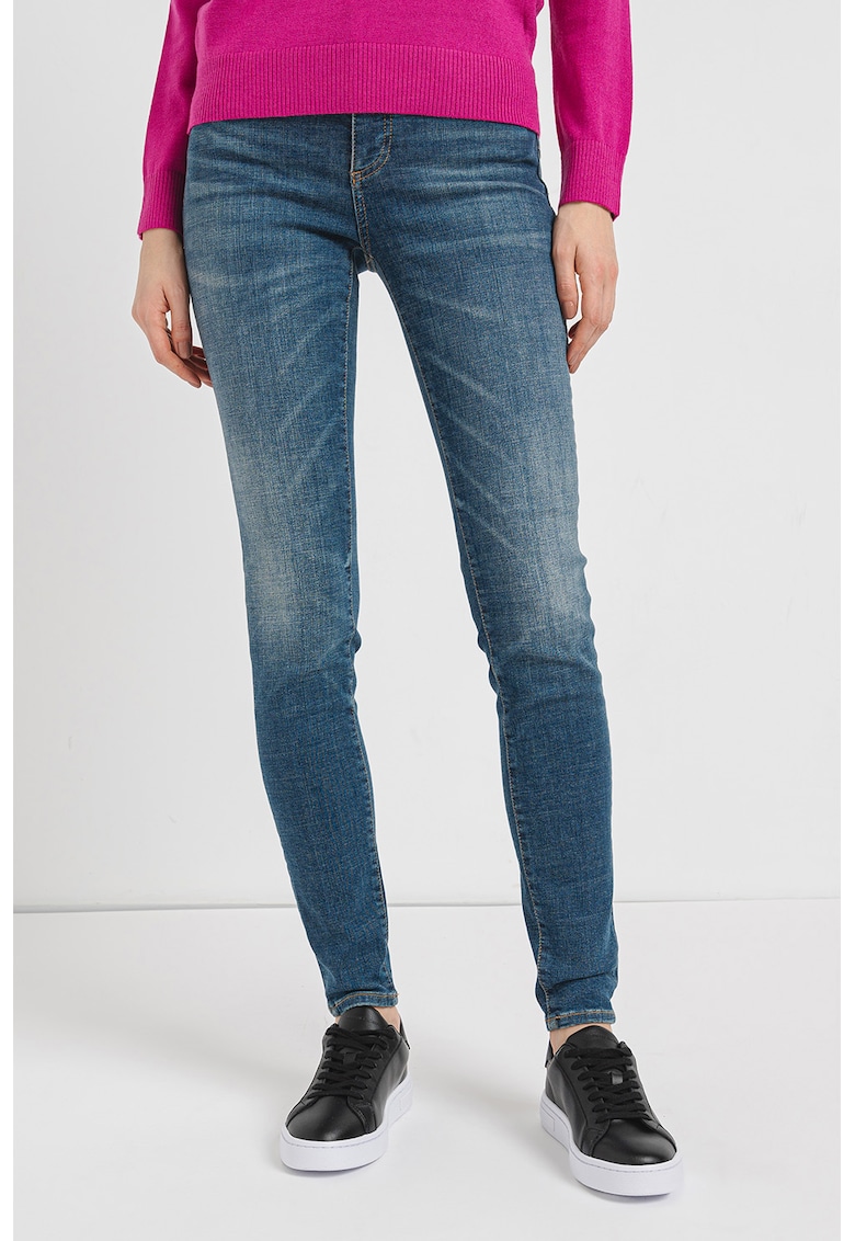 Blugi super skinny cu talie medie