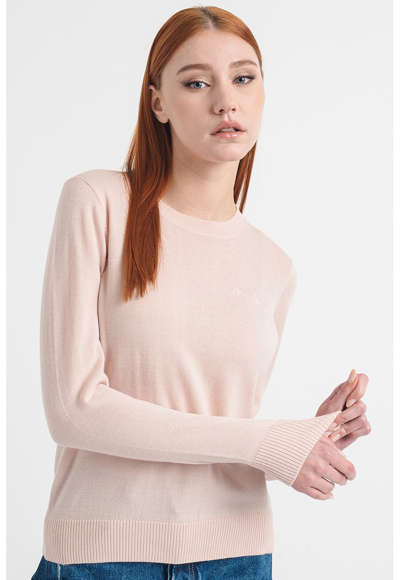 Pulover tricotat fin din amestec de lana