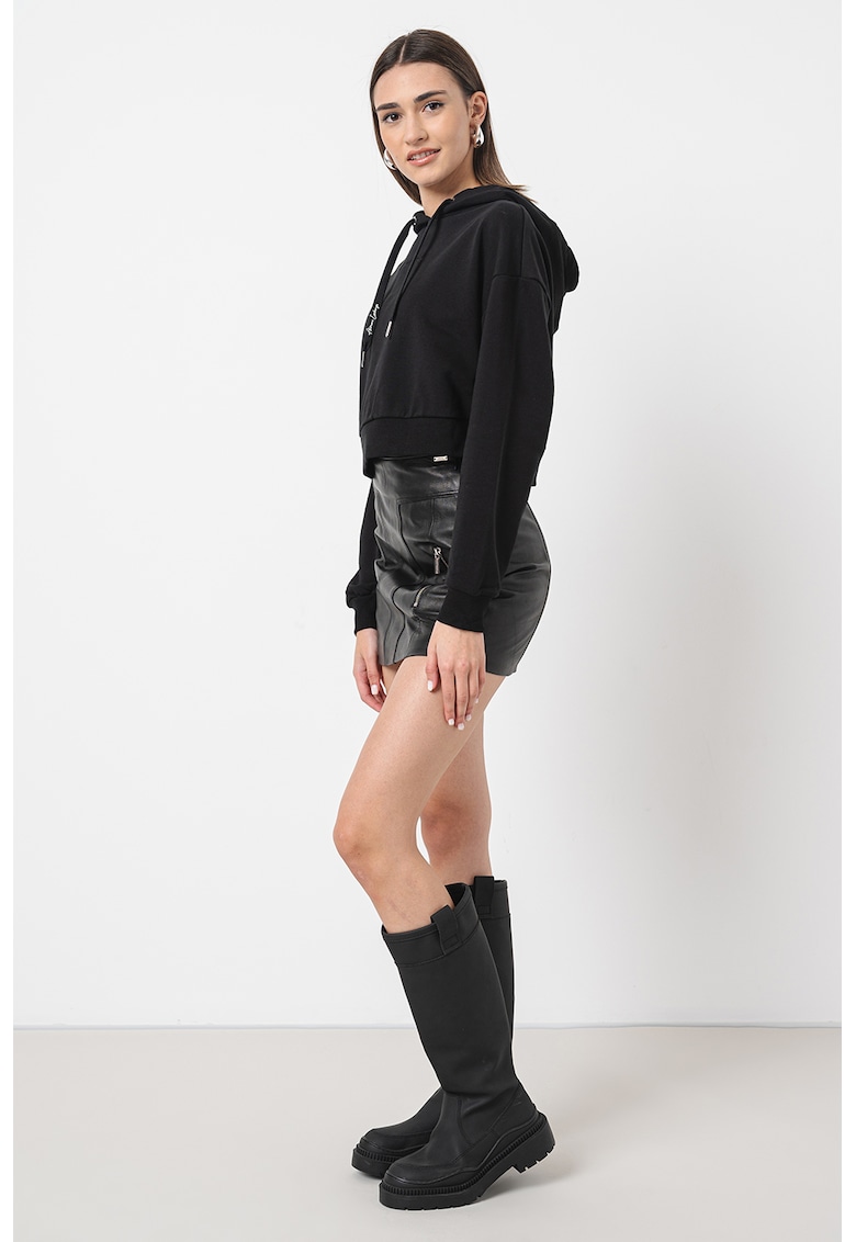 Hanorac crop cu logo