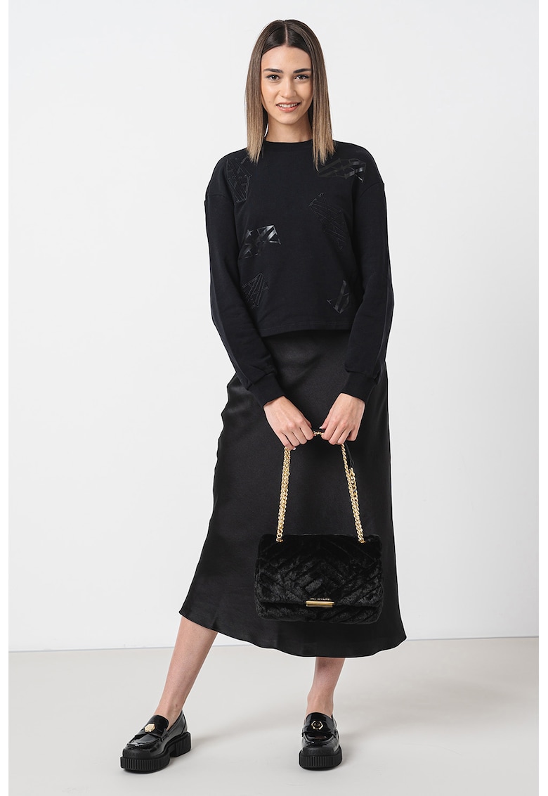 Bluza de trening cu logo - din bumbac - Negru