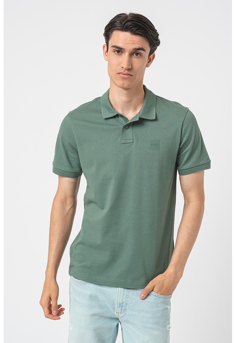 Tricou polo slim fit din material pique Passenger