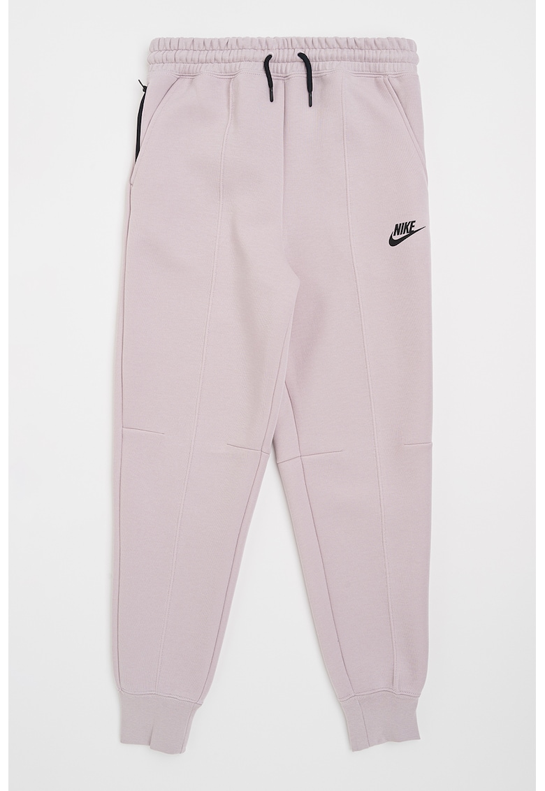 Pantaloni de trening din material fleece cu talie inalta Tech