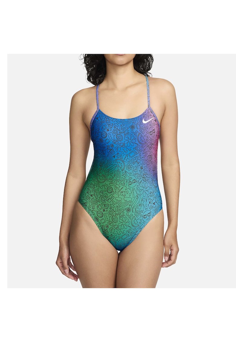 Costum inot piscina femei Multi Print Cutout One Piece - Multicolor