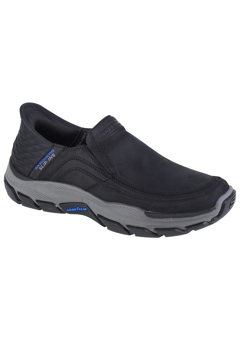 Pantofi sport - barbati - RESPECTED ELGIN SLIP-INS 204810-BLK - piele ecologica - Negru/Albastru - Piele ecologica