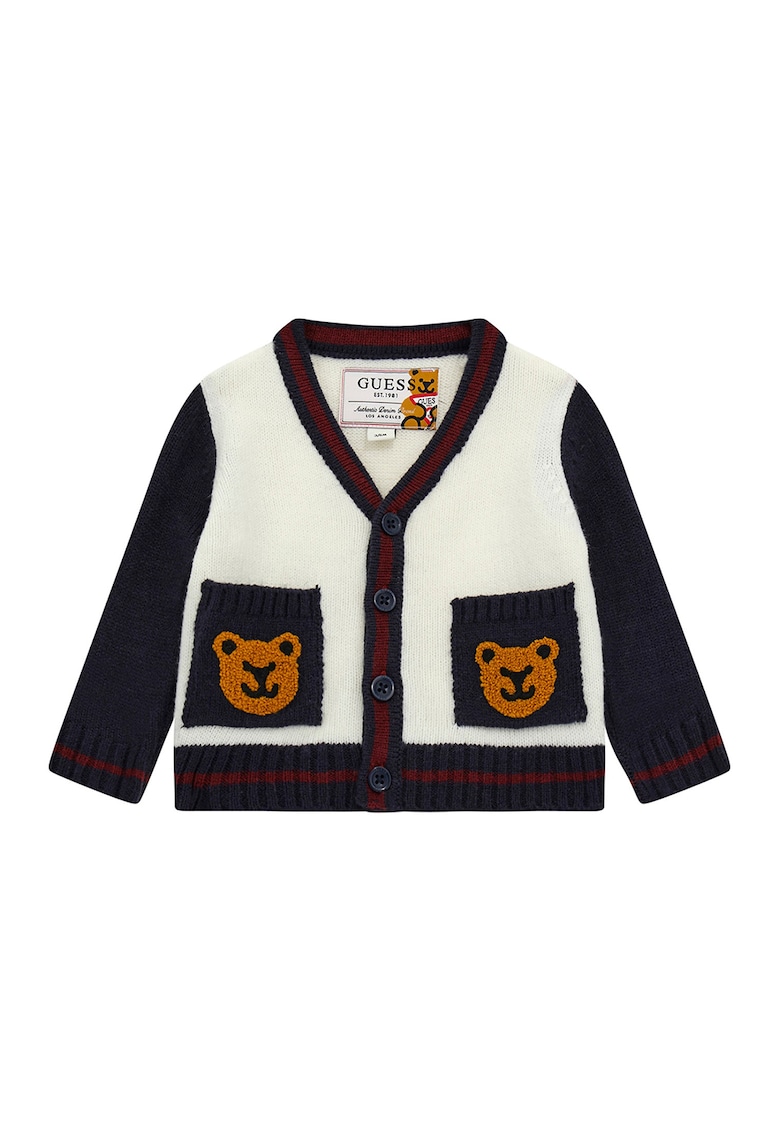 Cardigan tricotat cu buzunare aplicate